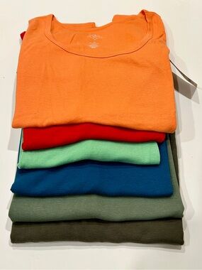 St. John’s Bay Women’s XL Essential Tank Tops 100% Cotton Lot of 6 Multicolor